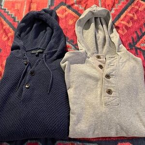 J. Crew Pair of Men’s Button Collar Hooded Sweatshirts - Size Medium